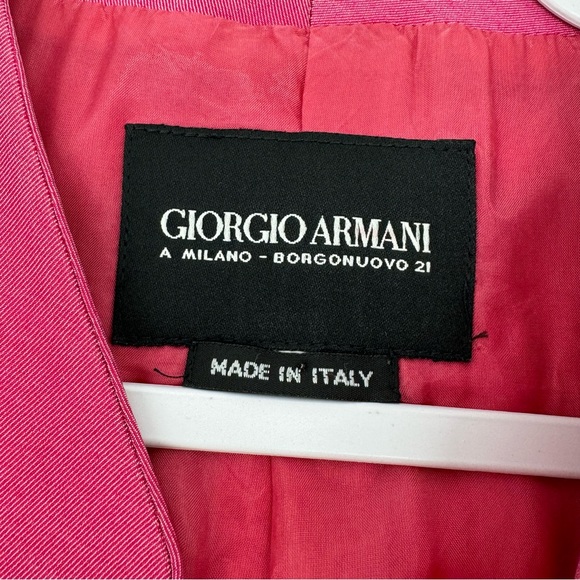 Giorgio Armani Vintage Pink Open Blazer Cotton Silk Blends Size 14 - Picture 9 of 11
